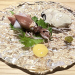 ならまち 鮨 はなこ - 富山　ほたるイカ　
            兵庫　坂越産　煮牡蠣