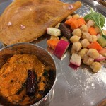 Rusi Indo Biryani - ペサラットゥ＆チャトニwith豆サラダ