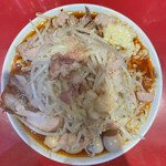 ラーメン二郎 - ラーメン小 850円　SK半分 50円　うずら 110円　全マシ