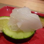 新和食 元永 - 甘いアオリイカはお塩とライムで