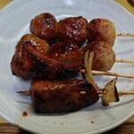 焼き鳥きむら - 肉だんご、レバー