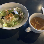 spoony cafe - セットのサラダとスープ