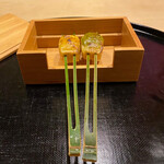 和ごころ 泉 - 八寸別盛り　粟麩田楽蕗の薹味噌、粟麩田楽木の芽味噌