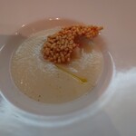 Albergo湯楽 - 新玉ねぎのポタージュ、お焦げつき