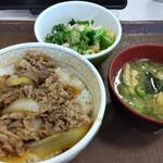 すき家 - 牛丼_並盛＆オクラサラダセット