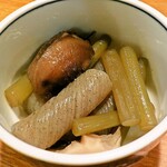 味処 お川 - 蕗 蒟蒻 椎茸