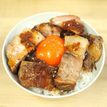 麺処 有彩 - '23.03チャー丼＋生卵