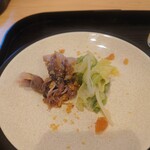 割烹 勘べえ - 春キャベツとホタルイカの前菜