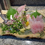 なみはな - 真鯵のタタキ、赤メバル刺身
