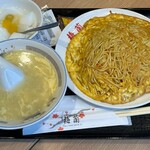 梅蘭 - 海老チリ梅蘭焼きそば（小）セット