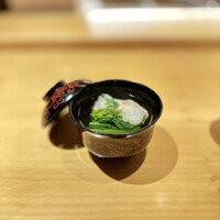 日本料理 小西 - 桜海老真薯