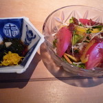 酒庵 田なか - もずく酢、サラダ