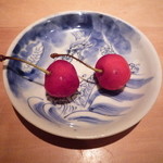 酒庵 田なか - 佐藤錦さくらんぼ　サービス！ありがとうございます　これでコースは終了。