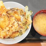 Tendon Tenya Toyama Hongo Ushin Ten - 野菜天丼ご飯小盛