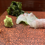 鮨匠 のむら - 真鯛背身　真鯛腹身