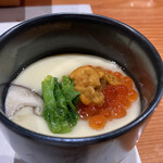 鮨匠 のむら - イクラ＆紫雲丹＆菜の花載せ茶碗蒸し