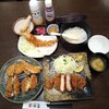 Katsutomi - 黒豚ロースかつ定食、単品の有頭海老フライ、あじフライ、チーズメンチ、チーズチキン、黒はんぺんフライ