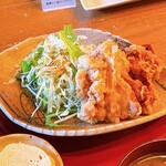 ひわさ屋 - 海山ごはん 税込1700円の阿波尾鶏唐揚げ
