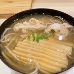 蕎麦割烹  倉田 - 新筍　＆　蛤　暖かい掛け蕎麦