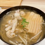 蕎麦割烹  倉田 - 新筍　＆　蛤　暖かい掛け蕎麦