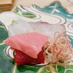 蕎麦割烹  倉田 - 鮪３種類（大トロ、中トロ、赤身）