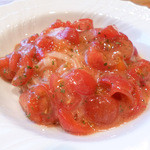 じん市 - 冷製トマトと稲庭うどん