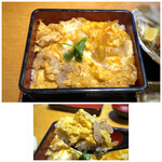 Kashiwayagenjirou - *薄くスライスした鶏肉は柔らく思ったより入ってますね。 卵好きとしてはトロトロ卵も好み。^^　卓上の唐辛子をかけるといい塩梅に。 ご飯が多かったので、少なくして頂くべきでした。(^◇^;)