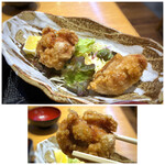 Kashiwayagenjirou - ◆唐揚げは2個で、1個が大きめ。下味が浸みていて好み。