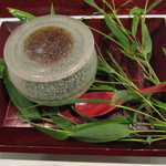 割烹 新多久 - モロヘイヤの冷やし茶碗蒸し