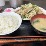 茅橋らーめん - レバニラ炒め定食850円