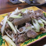 一休 - あごすじ肉の蒟蒻炒め　ポン酢で頂きます＾＾