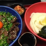 極楽うどん TKU - 焼きハラミ丼セット（￥930）