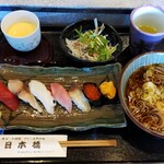 日本橋 - 寿司そばセット