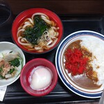 名代 富士そば - 朝カレーセット450円選択うどん(2023.3.25)