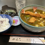 いづも - えびカツカレーうどん＋ゆかりご飯