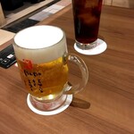 じゃんじゃか - 生ビール　ウーロン茶