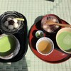 奥の細道展 - ・抹茶あんこ付きだんごセット：７００円 、ぜんざい：５５０円 、抹茶ミルク：４００円