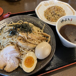 麺処田ぶし - ランチセット 田ぶし つけ麺 900円
半チャーハン
煮玉子サービス