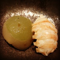 濱壹 - うちわえびとフォアグラが入ったナスのお料理
