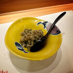 鮨 波やし - ・カリカリ梅とたくあんのサラダ風