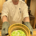 奈良 而今 - 若ごぼうとハマボウフウの土鍋ご飯