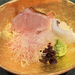 奈良 而今 - お造り　剣先いか 金目鯛 