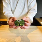 鮨 三心 - 広島　梶谷農園のハーブ巻き