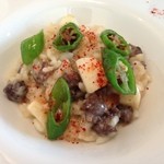 イル プレージョ - 馬肉のサルシッチャとマコモ茸、伏見唐辛子のリゾット