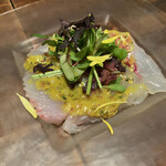 八十郎商店 - 魚のカルパッチョグリーンマスタードソース