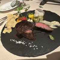 皿の上の自然il Gastro Sara - 本部牛のステーキ