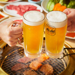 Kuroge Wagyuu Yakiniku Karakuniya - せっかく来たなら！ビールで乾杯