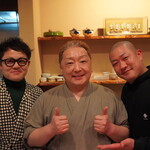 日本料理 たかむら - 左から、アフェット村上シェフ、たかむら親方、鮨駒生駒親方