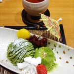 Amano Chaten - 百万石　抹茶モンブランと抹茶アイス　加賀棒茶