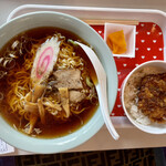 新井食堂 - ラーメン＋ミニ丼セット(ソースカツ丼)